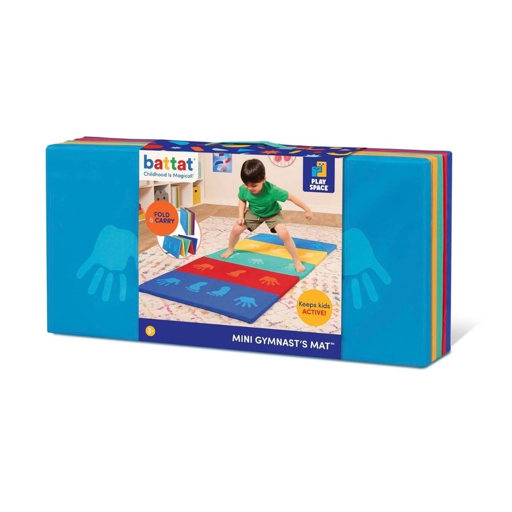 BATTAT Mini Gymnastics Mat with Foldable, Multicolor Design (S-M) . NEW
